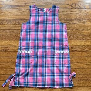 Pink & Navy Plaid Sleeveless Shift Dress 
White Label Lilly
